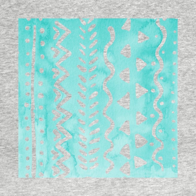 Loose boho chic pattern - aqua by wackapacka